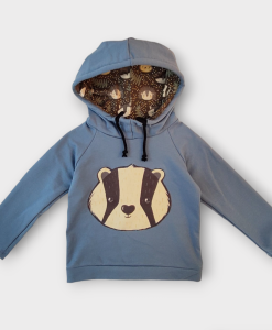 Sudadera Capucha Tejón Celeste